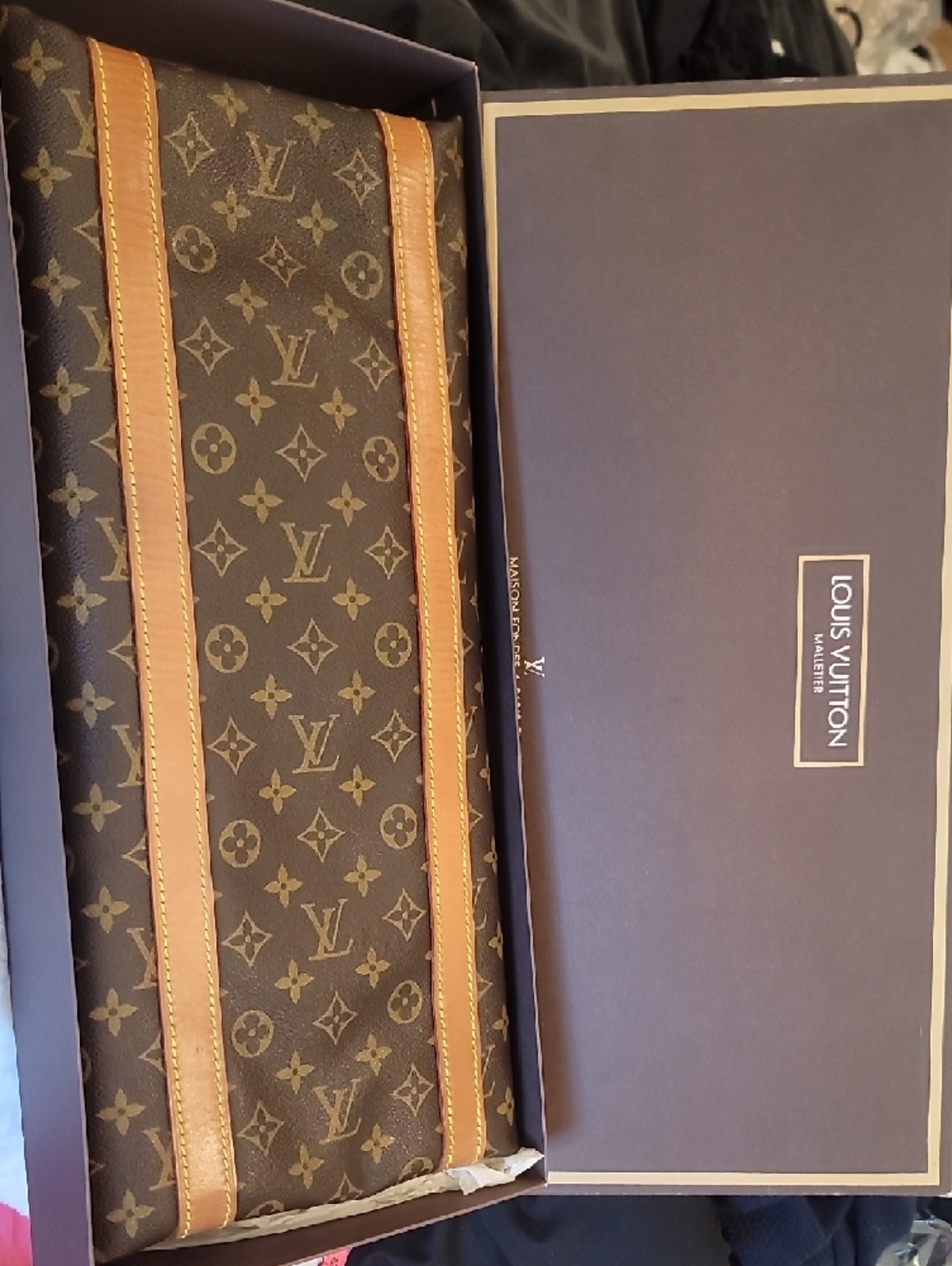 Beautiful Vintage Louis Vuitton Keepal 50 in original box W/key & lock - Picture 7 of 7
